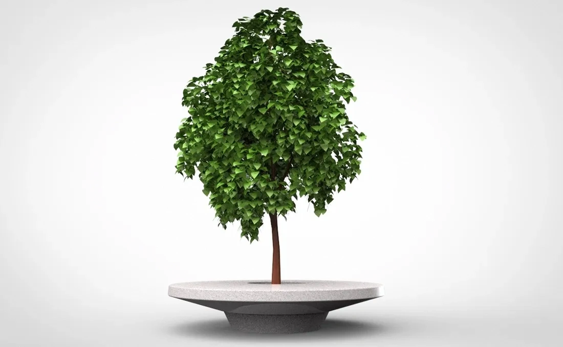 Banco hormigón prefabricado árbol Lido