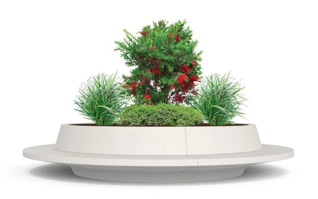 Bancos y jardineras en hormigón