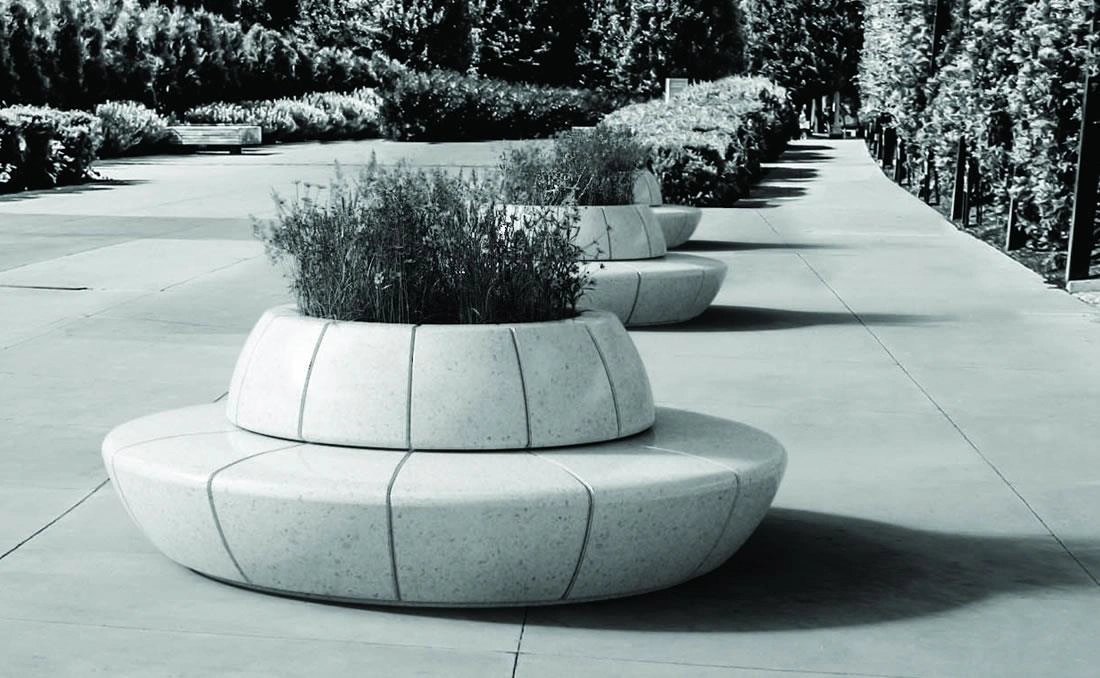 Banco jardinera respaldo hormigón Olimpo