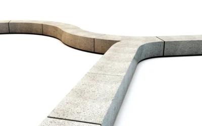 Bancos curvos de hormigón