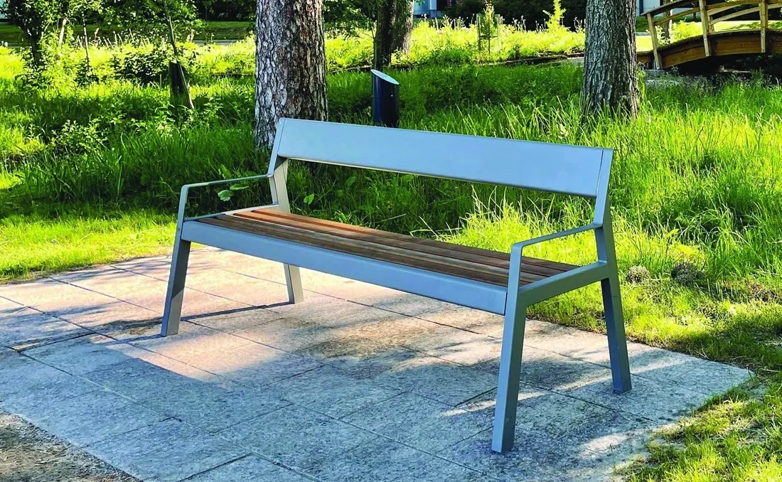 Banco metálico mobiliario urbano Silla Casteo