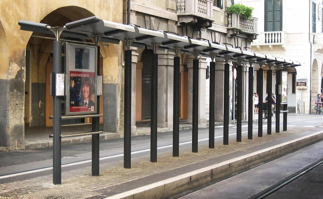Marquesina de autobús de acero Ycaro