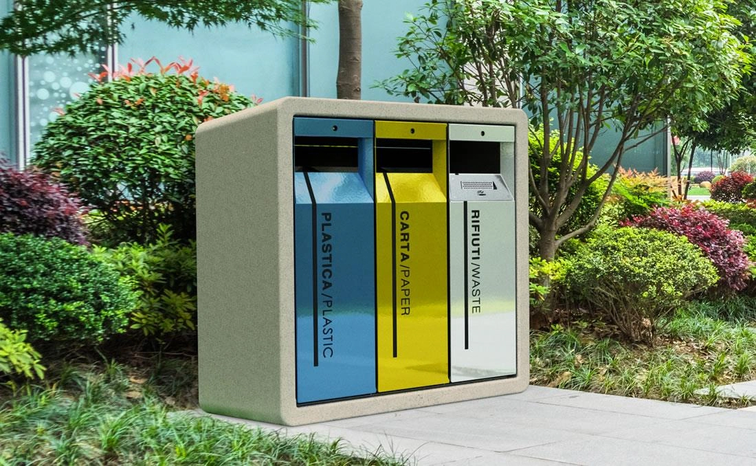 Papelera urbana antivandálica