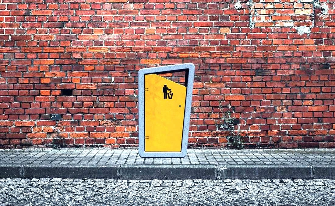 Papelera urbana con diseño moderno
