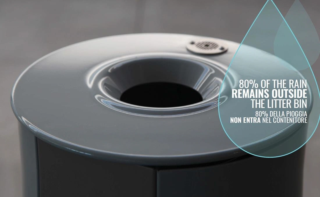 Papelera urbana de reciclaje con tapa Miane