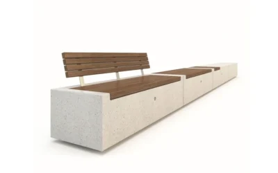 Bancos de hormigón con respaldo